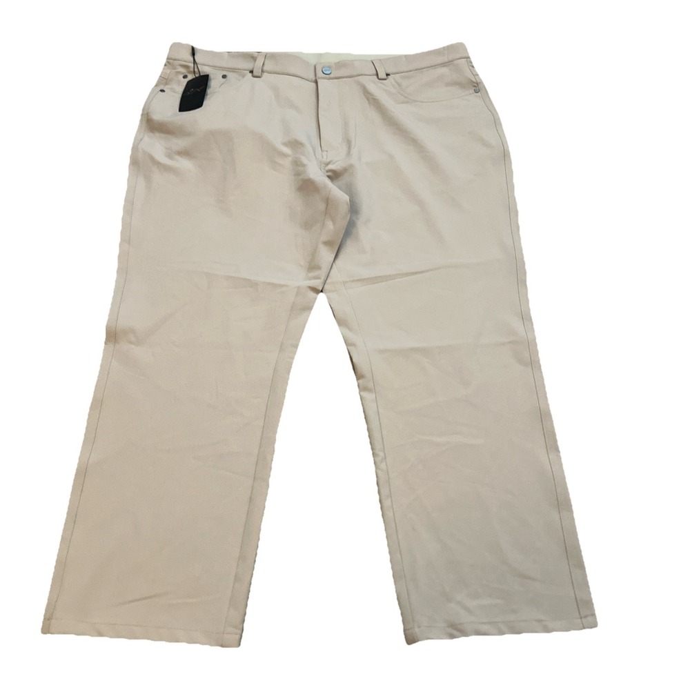 New Greg Norman‎ Men's Pants Stretch Performance Khaki Beige NWT 38 X 25 Inseam